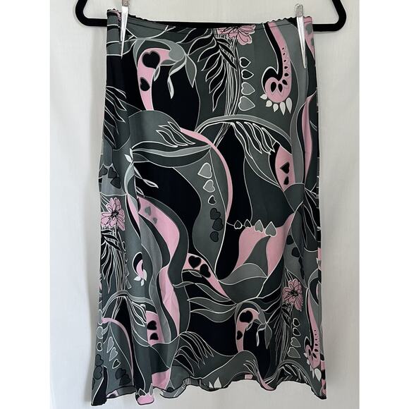 Orizon Muse midi skirt women’s size medium black pink heart pattern VTG Y2K - Picture 1 of 9